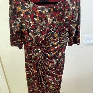 Connected Apparel Red and Black Long Sleeve Dress